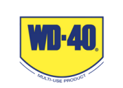 Logo de WD-40, producto multiusos para mantenimiento y automoción distribuido por IML World Car.