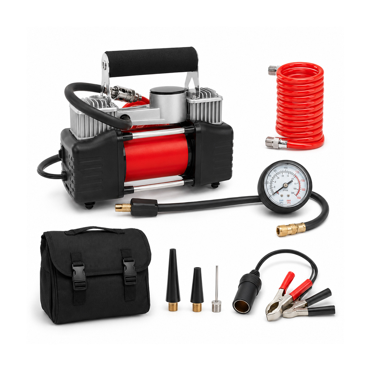 Compresor de Aire Coche 2 Cilindros 12 V 150 PSI