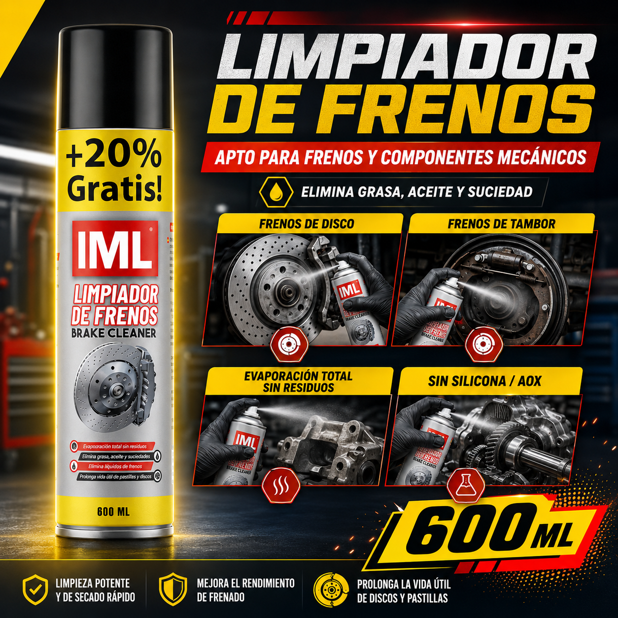 LIMPIADOR DE FRENOS 600 ML - Imagen 2