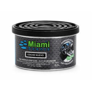Expositor Coche Nuevo - Ambientador de coche Miami Scents (Lata orgánica)