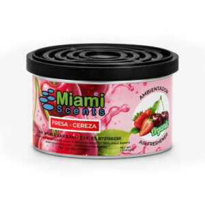 Expositor Fresa y Cereza – Ambientador de coche Miami Scents (Lata orgánica)